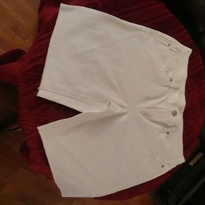 Women's white denim shorts